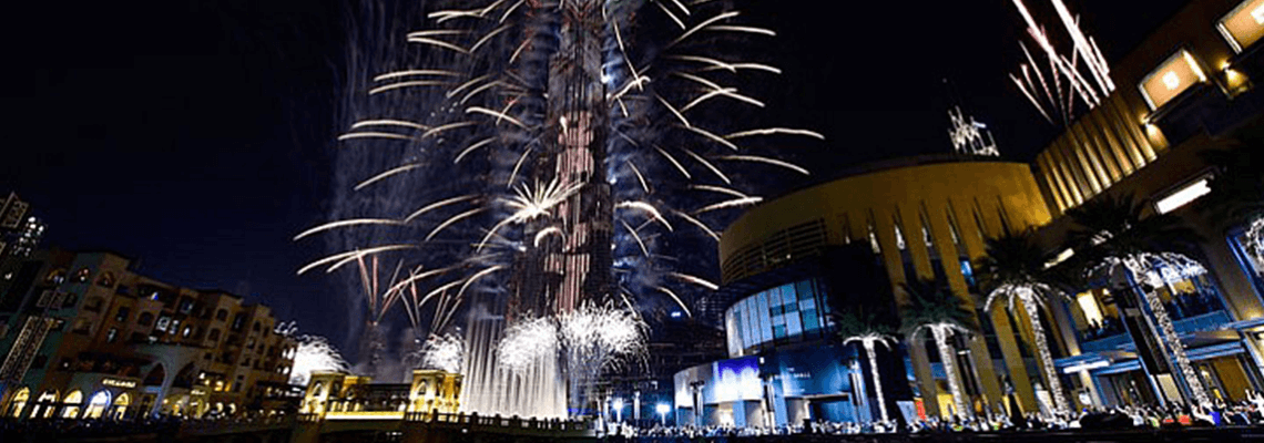 Burj Khalifa NYE Fireworks, Dubai